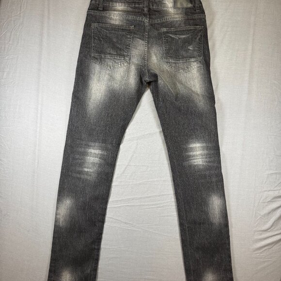 NWOT Southpole Jeans Mens 34x34 Black Skinny Distressed Paint Splatter Acid Wash - Picture 4 of 7